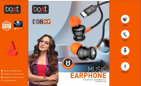 Boat 0800 Type C Wired Earphone