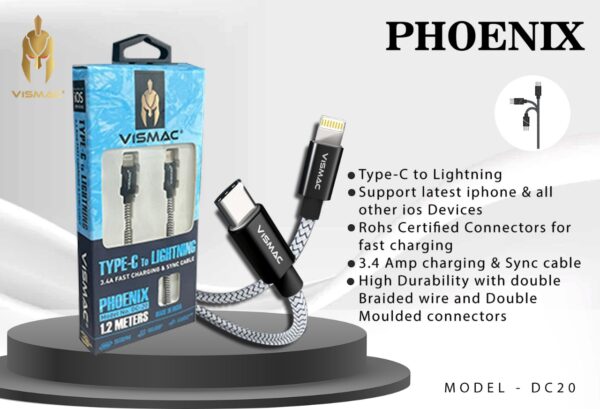 Phoenix DC20 Type C to Lightning Cable