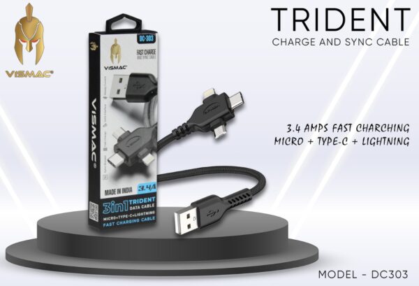 Trident DC303 Micro+Usb+Type C Cable