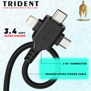 Trident DC303 Micro+Usb+Type C Cable