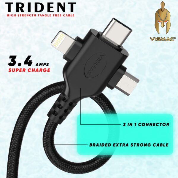 Trident DC303 Micro+Usb+Type C Cable - Image 2