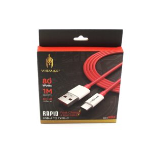 VISMAC Rapid Fast Charging Cable USB-A to Type-C 80W 1 Meter