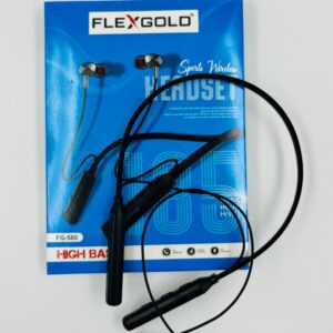 FLEXGOLD FG-580 Sports Wireless Headset – High Bass, 185 Hours Playback, Neckband Style