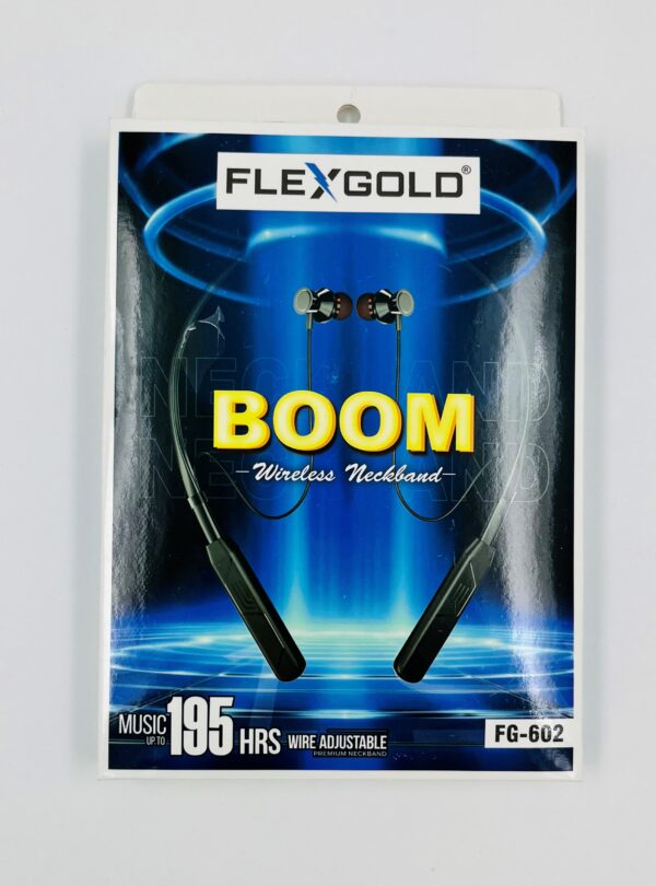 FLEXGOLD FG-602 BOOM Wireless Neckband – 195 Hours Playback | Premium Sound & Comfort - Image 3