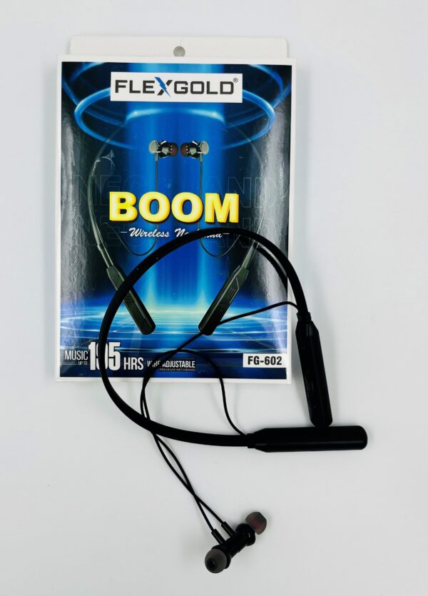FLEXGOLD FG-602 BOOM Wireless Neckband – 195 Hours Playback | Premium Sound & Comfort