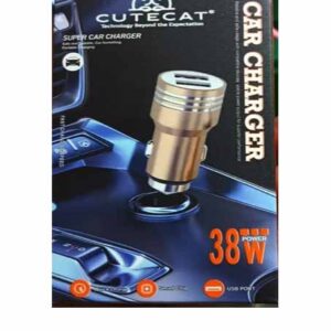 CuteCat - Car Charger 38W - Dual USB