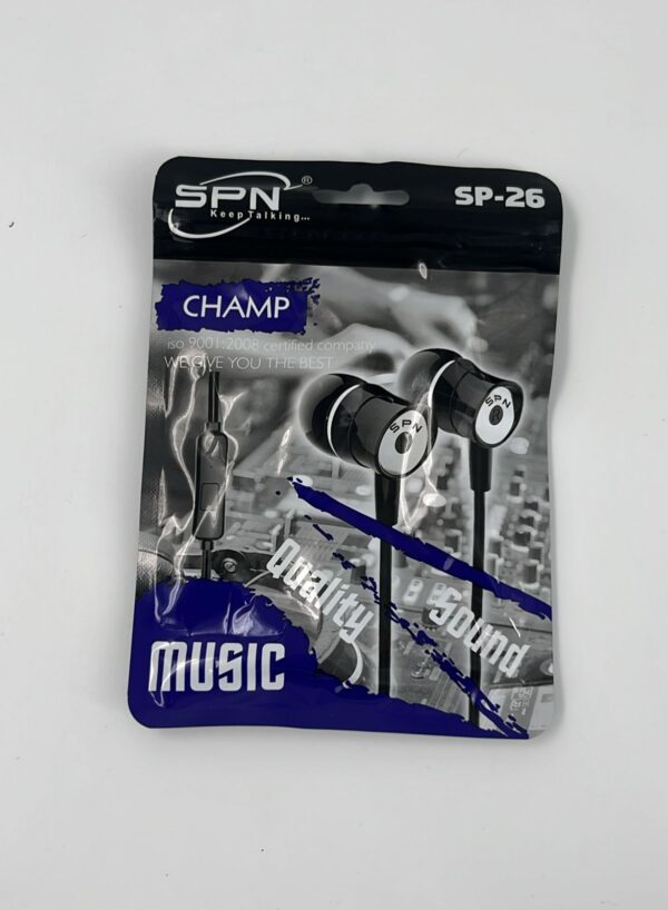 SPN SP-26 Stereo Earphones – Perfume Wire, High Bass, Anti-Noise (UL)