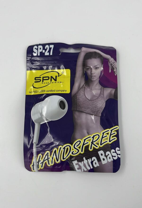 SPN SP-27 Stereo Earphones – Perfume Wire, High Bass, Anti-Noise (UL)